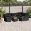 Vidaxl 10-Cz. Set da Giardino, Cuscini Rattan Nero Pe