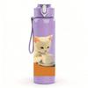 1PC Tabby Cat Coffee Table Relax 750ml Color Plastic Sports Water Bottle Leakproof Flip Straw Lid Suitable for Sports Office Home Use