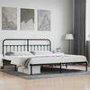 vidaXL Bed Frame with Headboard Metal Black 200x200 Cm