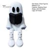 Desktop Ghost Ornament Reading Figurine with Articulated Legs, 3D Printed Sitting Statue, White Desk for Halloween Decoration Artistic