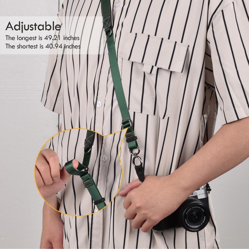 VOVMOEYA Camera Camera Neck Strap with Triangle Ring for and Compatible with Fuji Compact and Mirrorless Digital Total Crossbody or Neck Drop PU