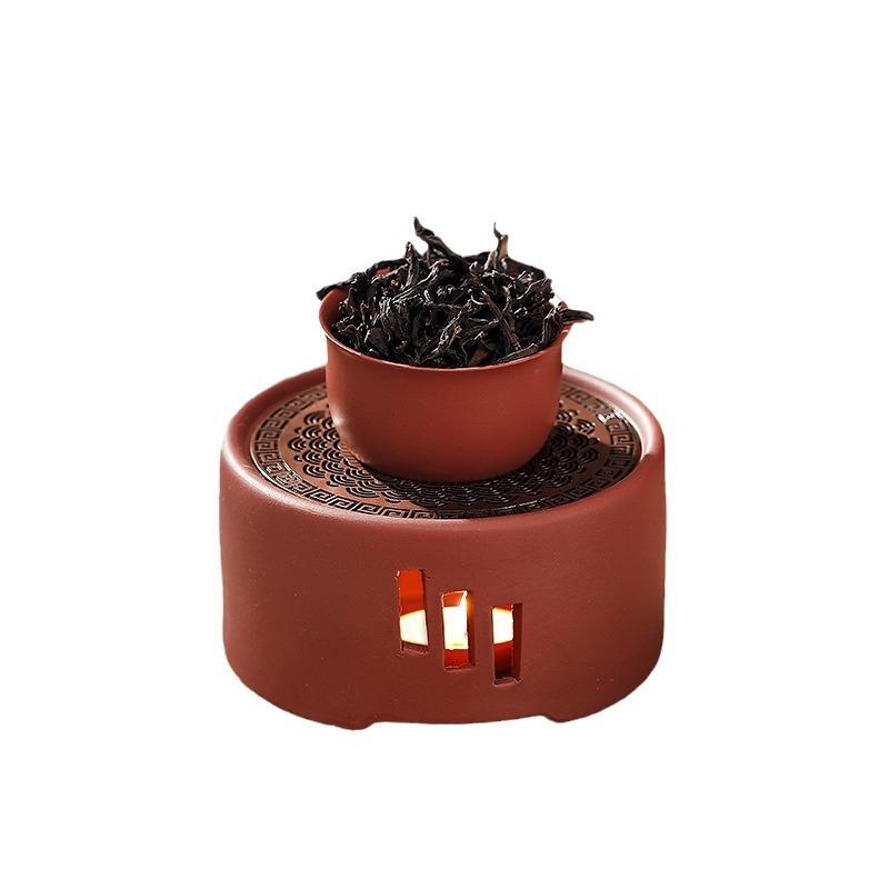 Warm Tea Stove Roasted Orange Base Candlestick Warm Tea Maker Ceramic Heating Base Japanese Style Roasted Tea Maker