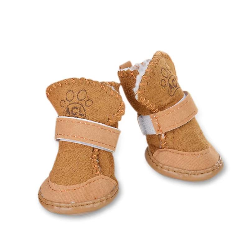 4pcs/set Dog Shoes Winter Warm Dog Rain Snow Boots for Small Medium Dogs Non-Slip Thicken Puppy Walking Sneakers Pet Supplies