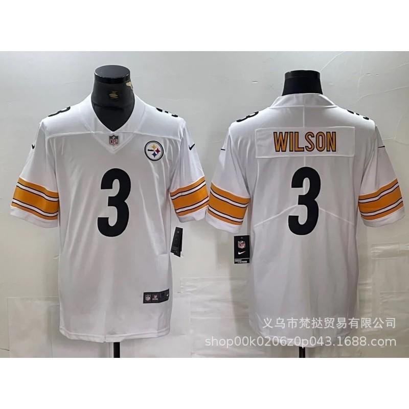 Camiseta de Fútbol Americano NFL Pittsburgh Steelers para Hombre y Mujer Manga Corta Algodón Cuello en V Ropa Deportiva de Equipo