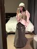 2026 Korean Style Spring T-shirt & Knit Camisole Two-Piece Women's Set