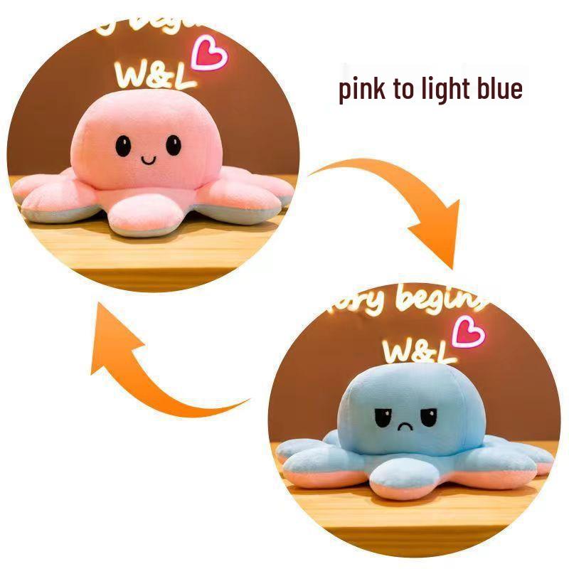 

Двусторонняя плюшевая игрушка Осьминог - Подарок для девочек и детей 20 cm