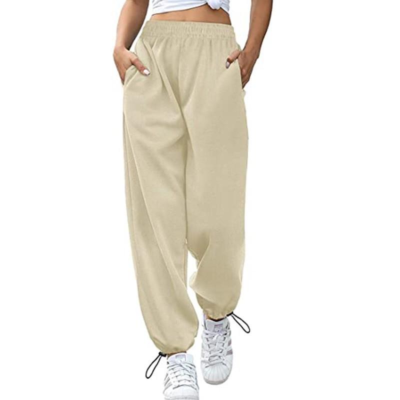 

Жен. Однотонный Эластичный пояс на кулиске Широкие брюки Брюки на кулиске M бежевый