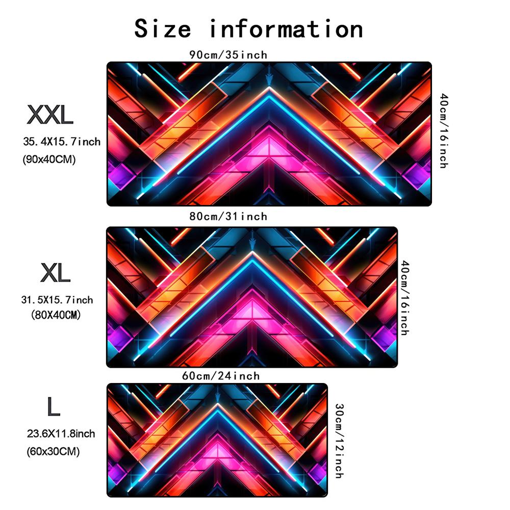 Geometric Pattern 3d Mouse Pad Computer Laptop Mouse Pad Office Large Gaming Mousepad Rubber Bottom NonSlip Desk Mat 900x400