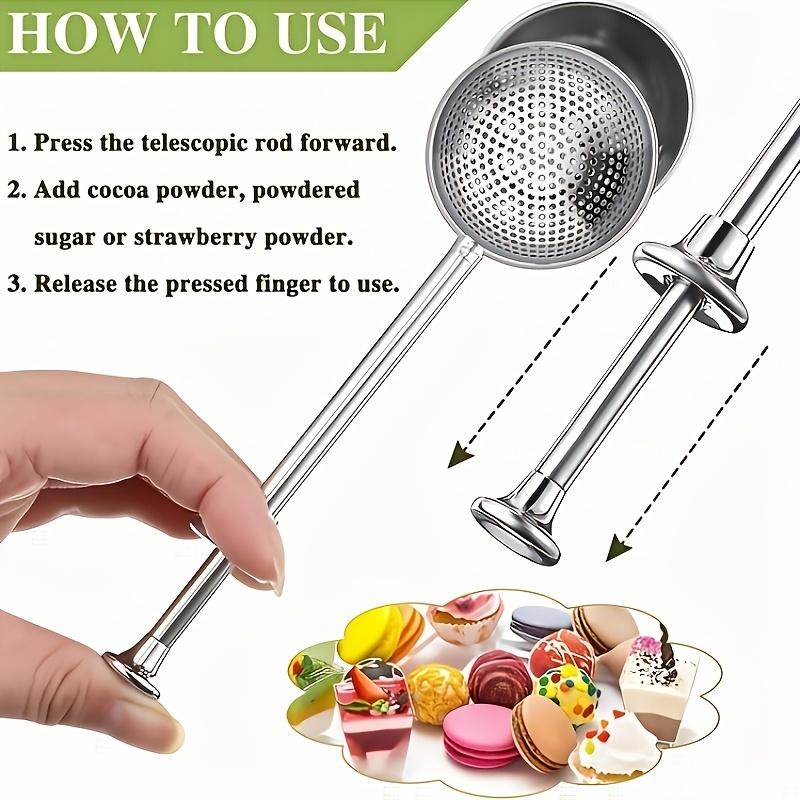 1 st 304 Rostfritt Stål Te-sil Separationskopp Press-typ Te-boll Sil Teleskopisk Kreativt Te-set Hål Te-boll
