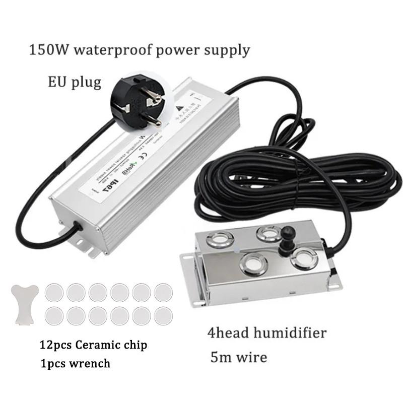 2/4/6/8/10/12 Cabeças Industrial Ultrassônico Criador de Névoa Nebulizador Aço Inoxidável Umidificador de Ar Pulverizador de Névoa para Jardim