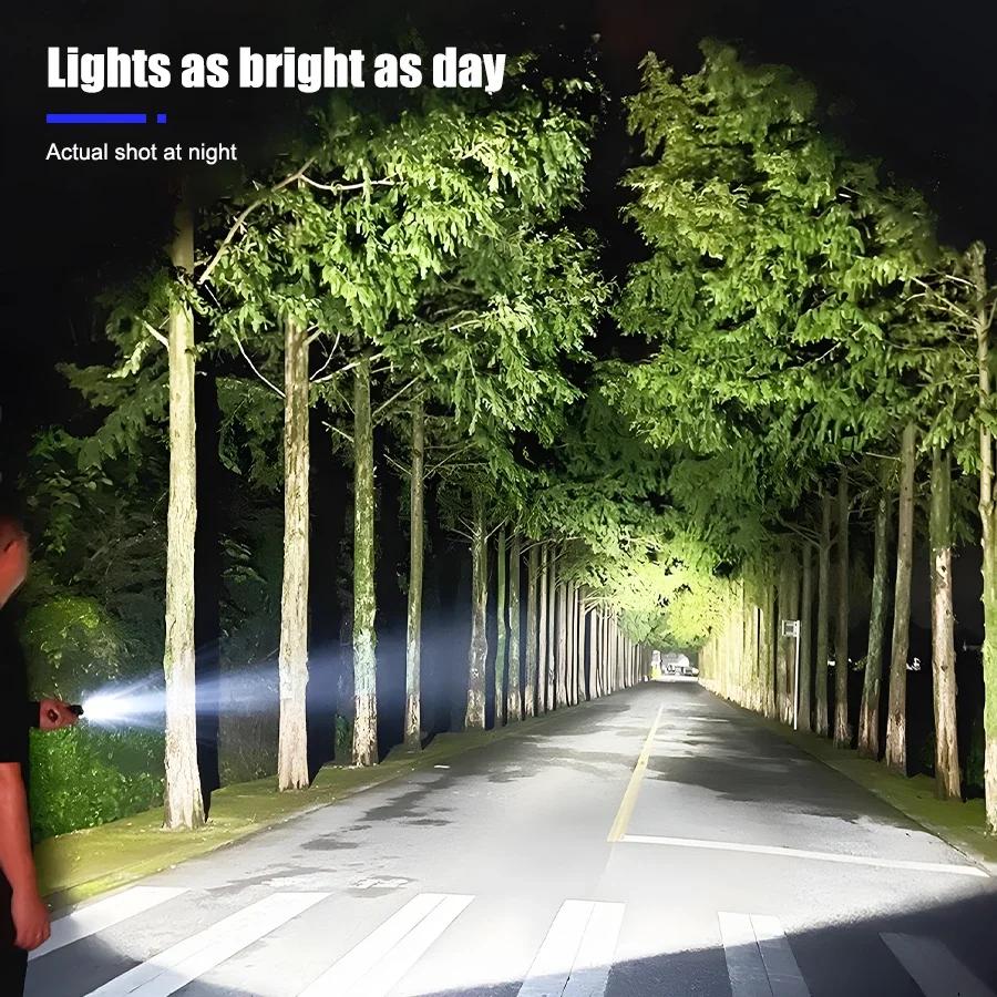 Rechargeable 2Pack Portable Flashlight LED Flashlight 3 Modes Waterproof Handheld Flash Light For Home Emergency Working Camping