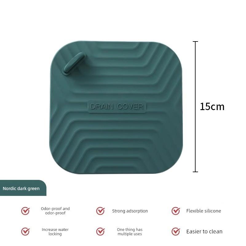 Floor Drain Deodorizer Silicone Mat Sewer Anti-Odor Device Sealing Cover Bathroom Toilet Floor Drain Sticker Sealing Cover