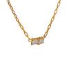 Yhpup Delicate Shiny Cubic Zirconia Pendant Necklace Temperament Stainless Steel Collarbone Chain Premium Jewelry New