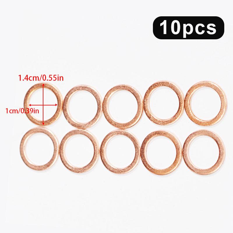 10/20pcs M10 Motorcycle Hose Washers Accessories Tools Motorcycle Braided Clutch Brake Hose Banjo Seal Copper Crush Washer