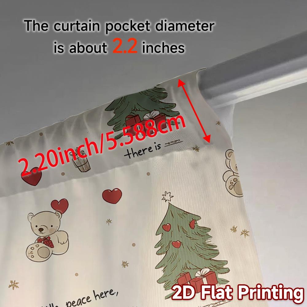 2 szt., Zasłony Misie Świąteczne Drzewka Dzwonki (2) Szykowne Zasłony i Draperie Materiałowe Zasłony Izolacja Termiczna i Zaciemnianie Pomieszczenia