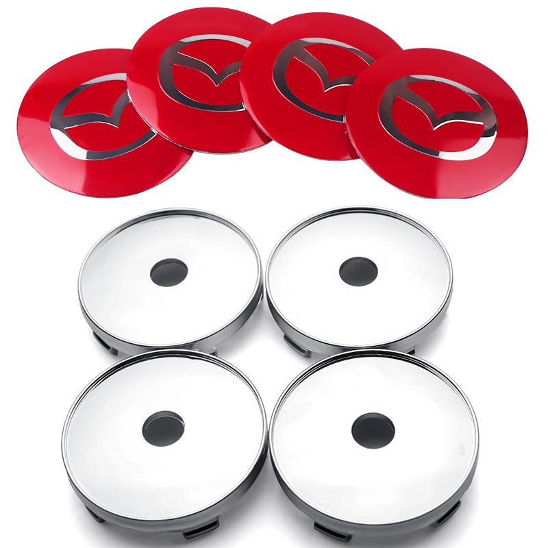 4pcs 56/60mm Car Wheel Center Cover Sticker Hub Cap For Mazda Speed MS 2 3 5 6 323 RX8 MX5 Axela Atenza CX-3 CX-4 CX-5 CX-8 CX-9