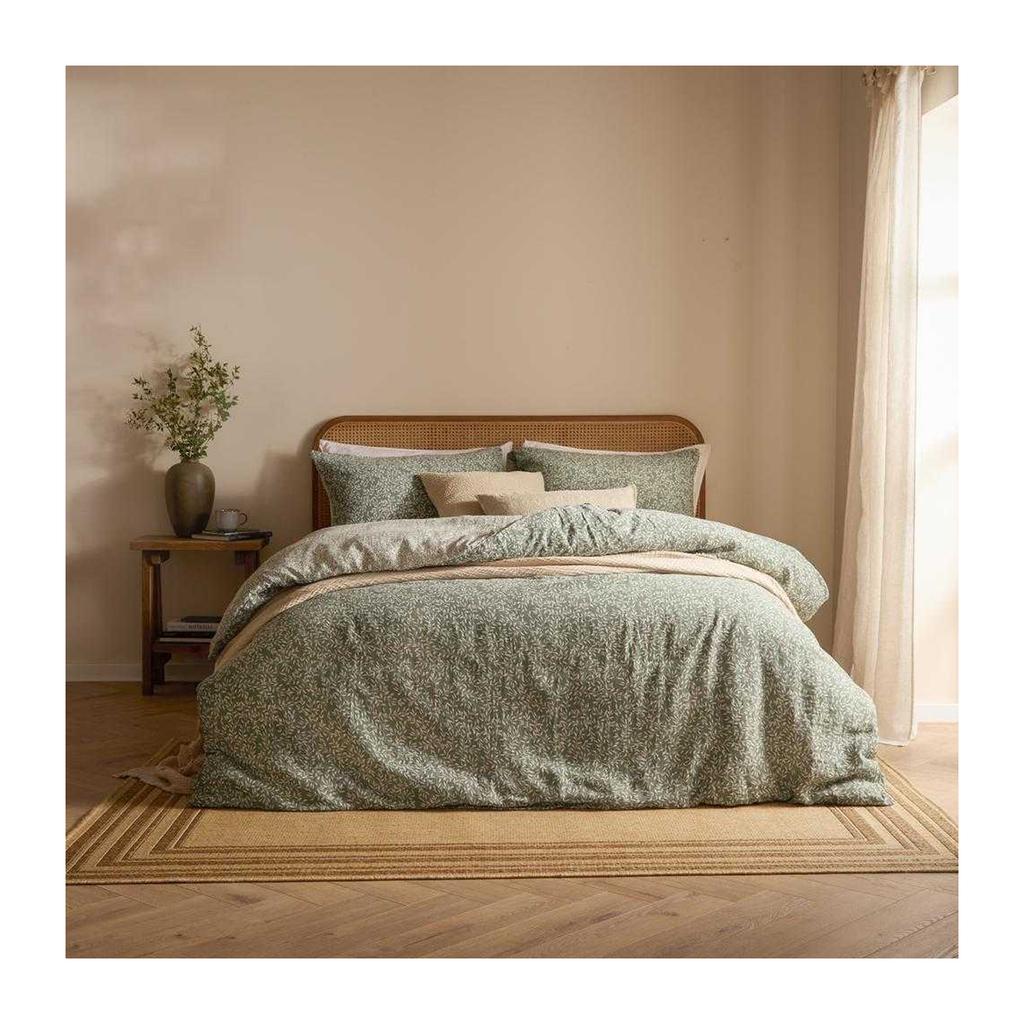 Yard Perrie Leaf Muslin Reversible Cotton Duvet Cover Set