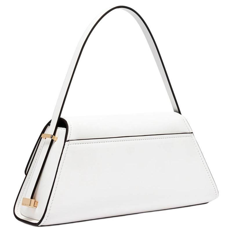 MICHAEL KORS Ludlow Ludlow gold hardware snap fastening cowhide leather shoulder bag medium women's white
