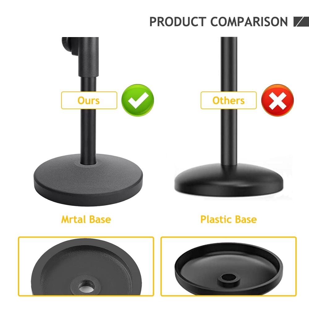Frgyee AT2020 Desktop Microphone Stand Adjustable Table Mic Stand Microphone Shock Mount for Audio-Technica AT2020 AT2020USB+ AT2035 ATR2500 Condenser