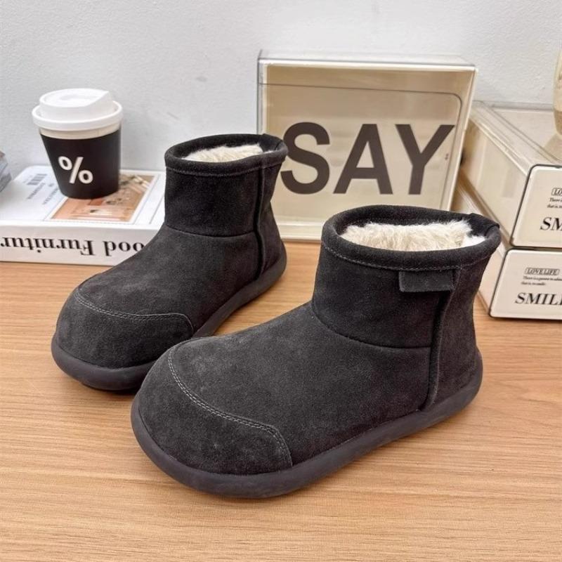 Autumn and winter new snow boots cotton thickened versatile super height increase comfortable wear simple fashion solid color