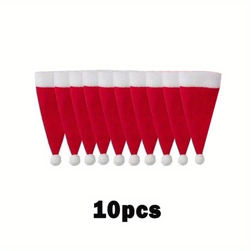 

10 шт. Рождественский держатель для столовых приборов в виде рождественской шляпы, мешочек для вилки, ножа и столовых приборов, рождественские украшения для дома 10pcs