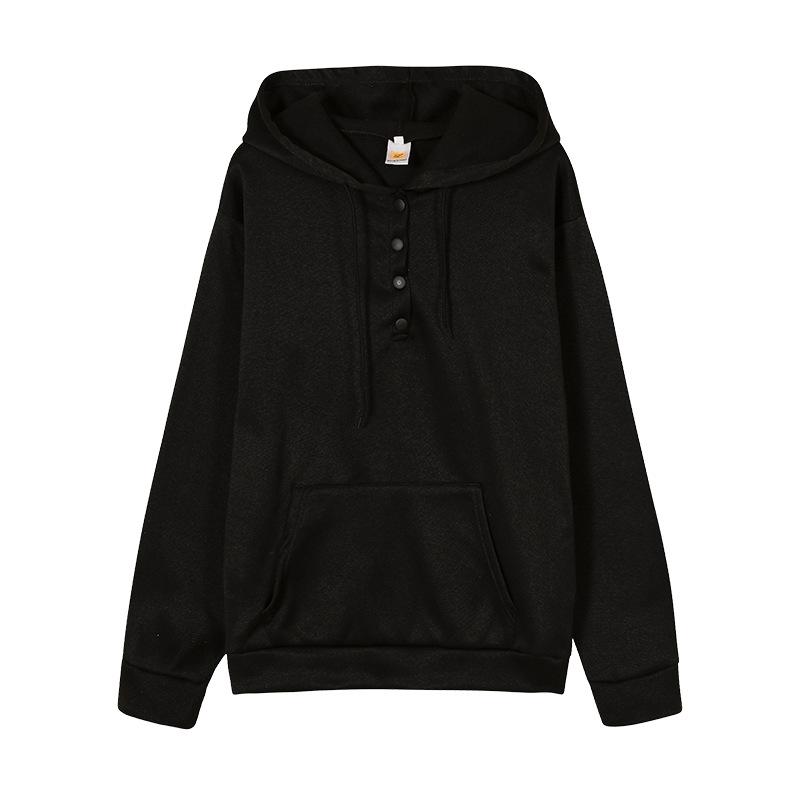 Women's Long-sleeved Loose Casual Hooded Drawstring Pocket Hoodie