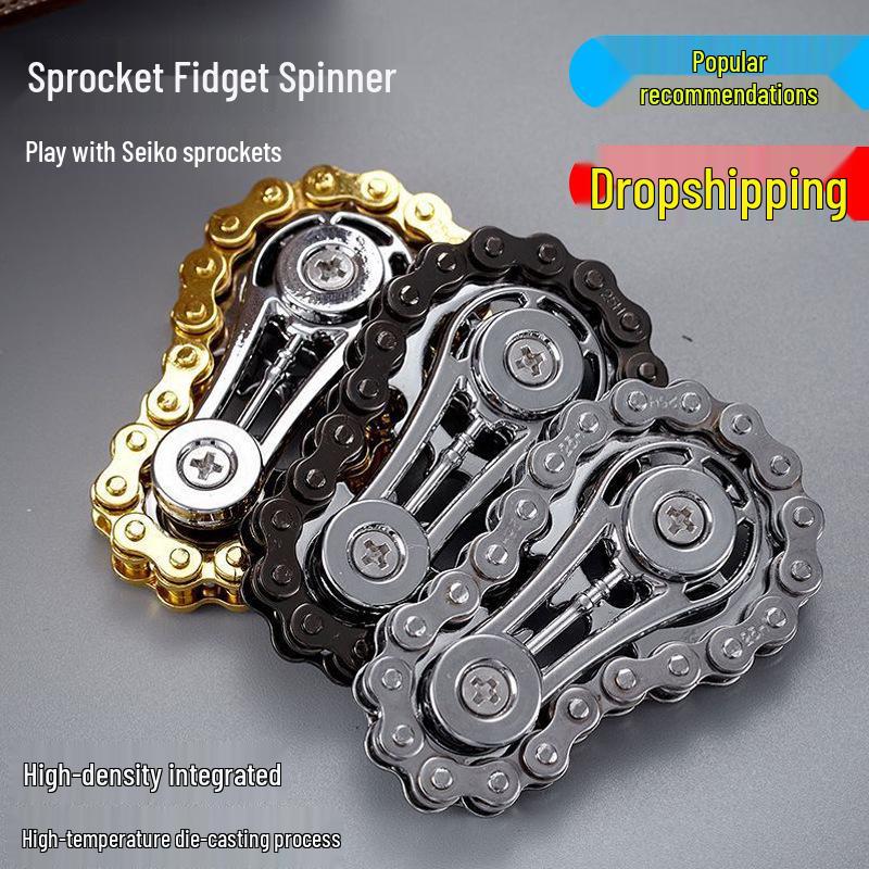 

Flywheel Gear Car Chain Fingertip Spinner - Alloy Stress Relief Toy