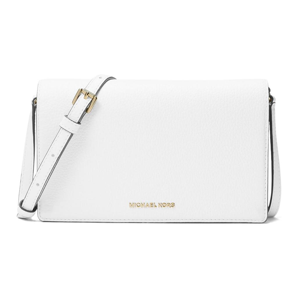 Michael Kors Mk Jet Set Medium Shoulder Crossbody Bag With Gold Hardware And Litchi Grain Leather Women bags Optical-White 32S4GJ6C6L-OPTIC-WHITE