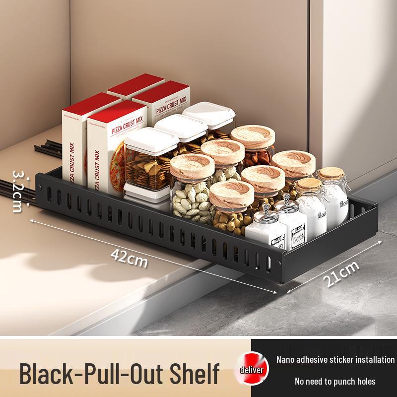 Adjustable Cookware Storage Rack: Pull-out Pot, Lid, and Dish Holder for Cabinet Countertops