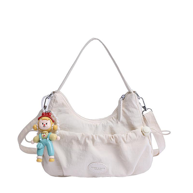 Fashion Nylon Single Shoulder Bag For Women With Zipper Closure And Mobile Pocket