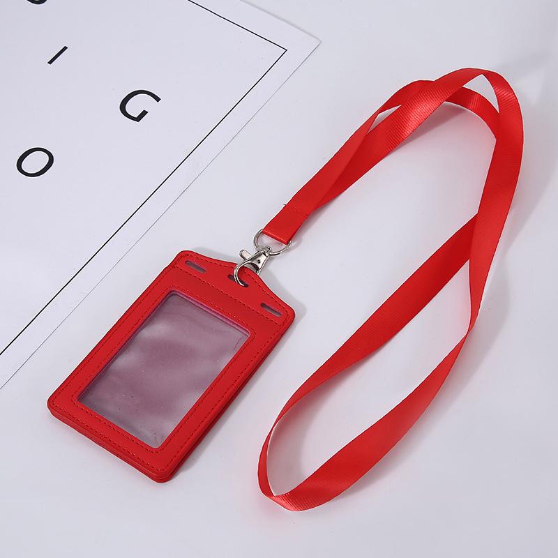 

1Pc Pu Leather Trifold Duty Id Card Holder Badge Holder For Id Name Card Business Name Tag Student Id Card