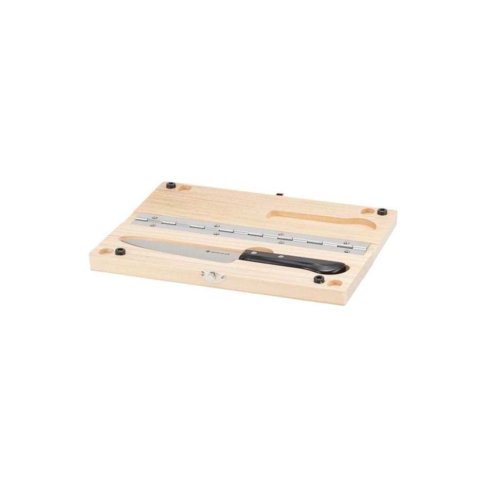 Snow Peak Cutting Board Set M CS207: Cutting board set with knife included, foldable cooking utensils.