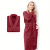 1PC Unisex Thickened Coral Fleece Bathrobes, Men's and Women's Adult Bathroom Towels Apron Bedroom Shawl Collar Bathrobes