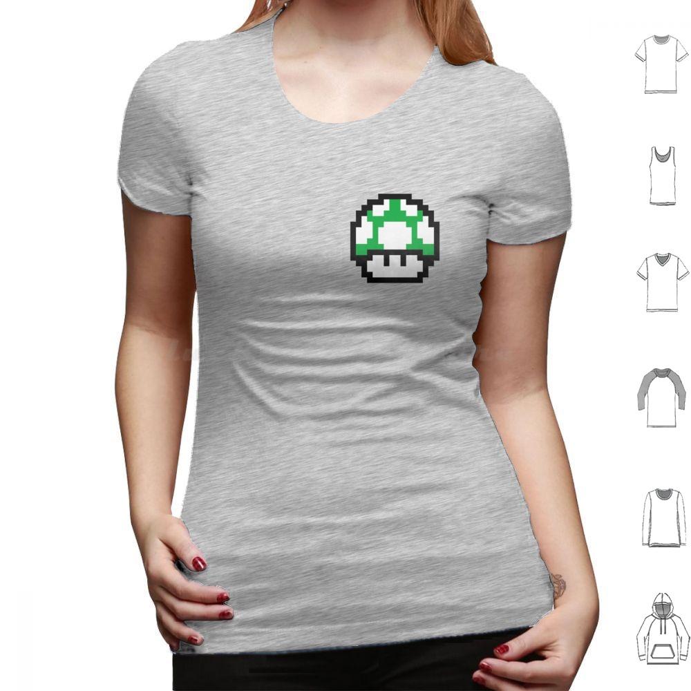 1up8 Bits T-Shirt Herren Damen Kinder 6XL 1up One Up Grün Spiel 8 Bits Retro-Spiel Retro-Pilz