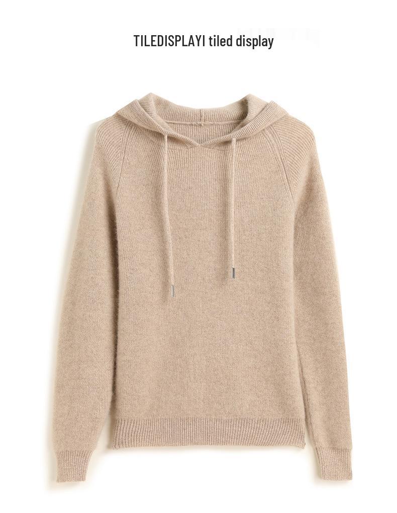 2024 Autumn/Winter Women's Cashmere Hoodie: Slimming, Loose, Versatile Knitwear