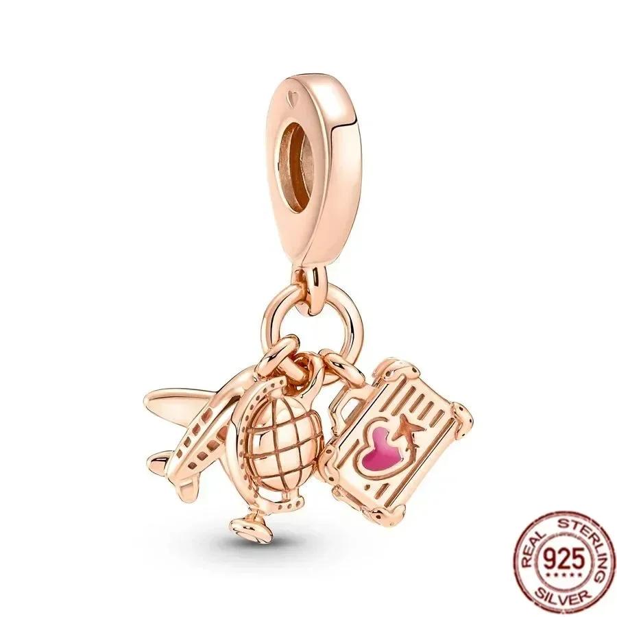 Fine Jewelry Rose Gold Family Tree Animal Mother Flower Original Copper Beads Charms For Necklace Diy Bracelet Women Gift