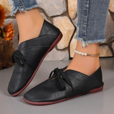 Jesienne nowe płaskie buty damskie z okrągłą główką, łączenie przed sznurowaniem, miękka podeszwa, antypoślizgowe, odporne na zużycie, niskie buty