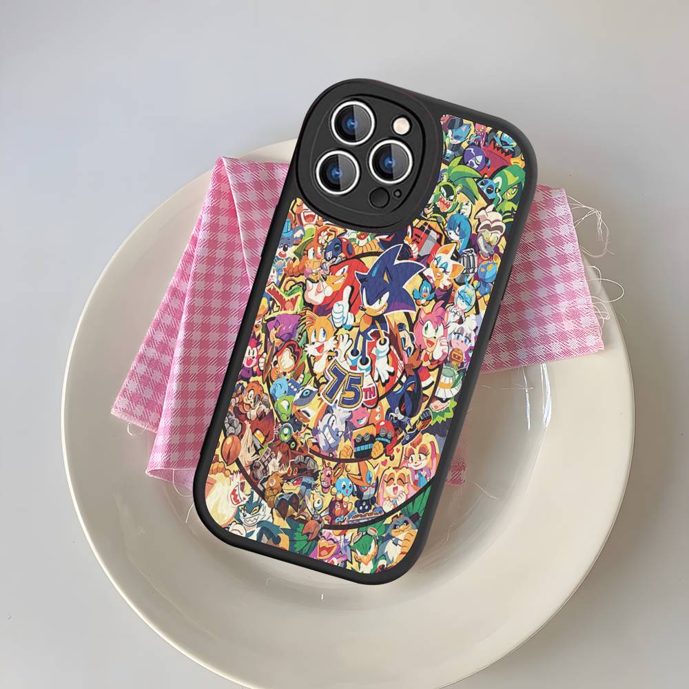Anime S-Sonic H-HedgehogES Phone Case For IPhone 16 15 14 13 Pro Max 11 12 Plus Leather Silicone Cover