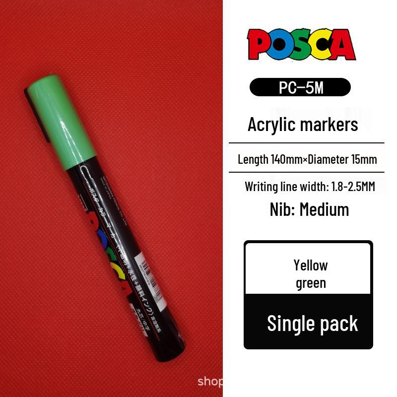 Mitsubishi POSCA PC-5M Wasserbasierter Poster- & Graffiti-Stift, Mittlere Spitze (1,8-2,5 mm), 17 Farben