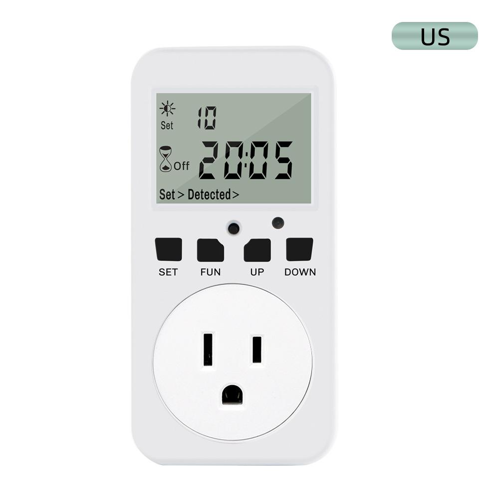 TM08 Digital Timer Socket LCD Smart Short Cycle Socket Countdown Programmable Timing Controller Outlet Switch UK US FR EU Plug