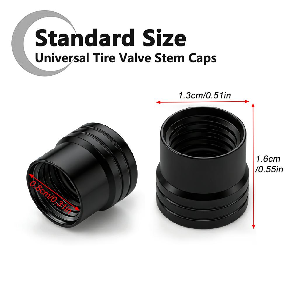 4PCS Tire Valve Stem Caps with O Rubber Ring Rustprood Fade Resistant Metal Tire caps,Universal Fit for Cars/Trucks Valve Stems 1