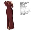 Spring Autumn Women Formal Dress Solid Color Deep V Neck Ruched High Waist