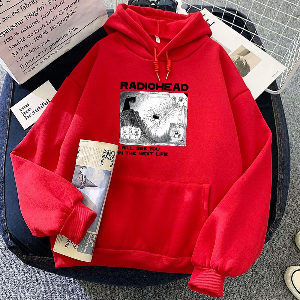 Radiohead Printed Sweatshirt Funny Retro Cartoon Hoody Harajuku Manga Hoodie Unisex Autumn Fleece Long Sleeve Clothes Streetwear