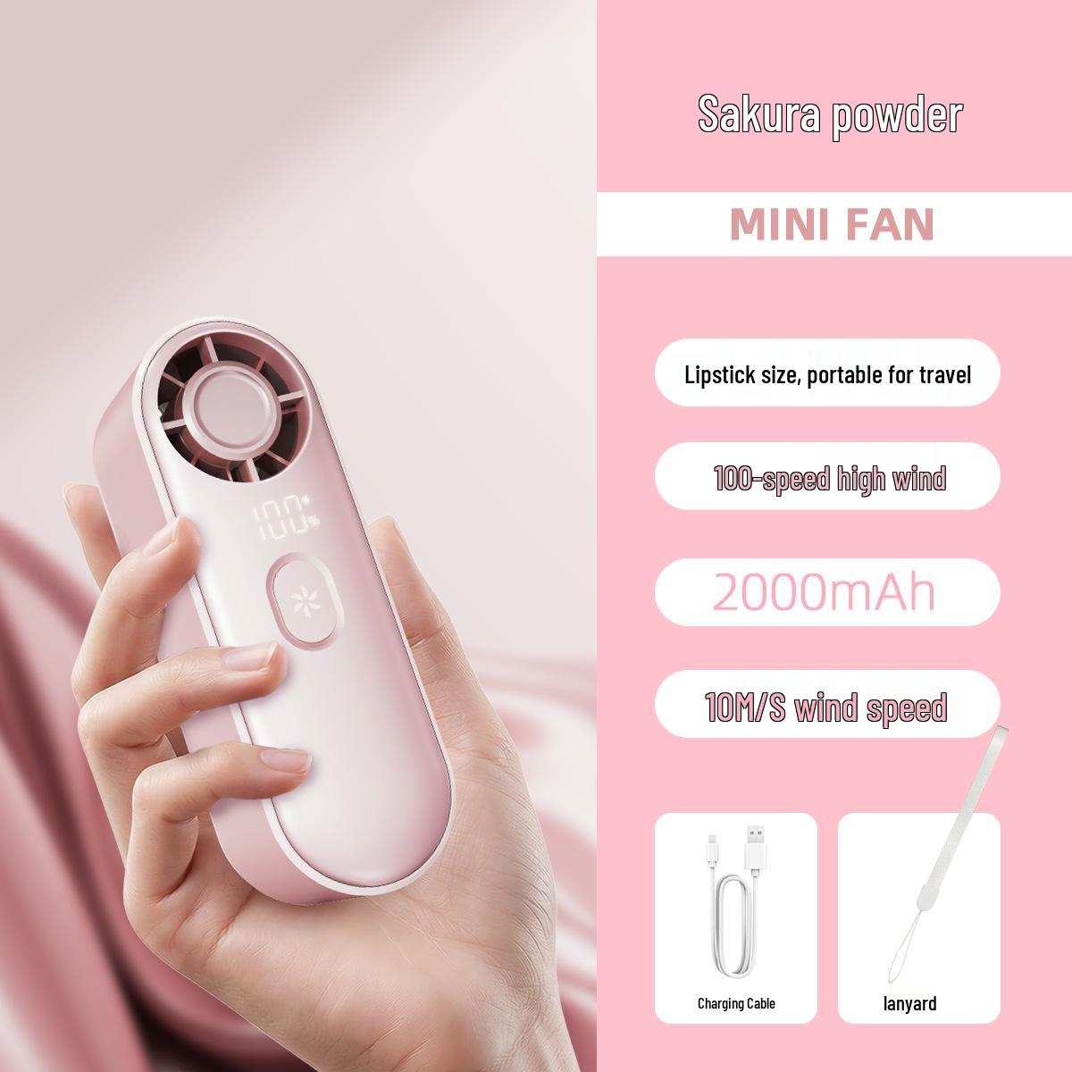 

2026 Handheld Mini Spray Fan: Smart USB Charging, Digital Display, Ice Feel, Small Wind Cannon 37*41*109mm розовый