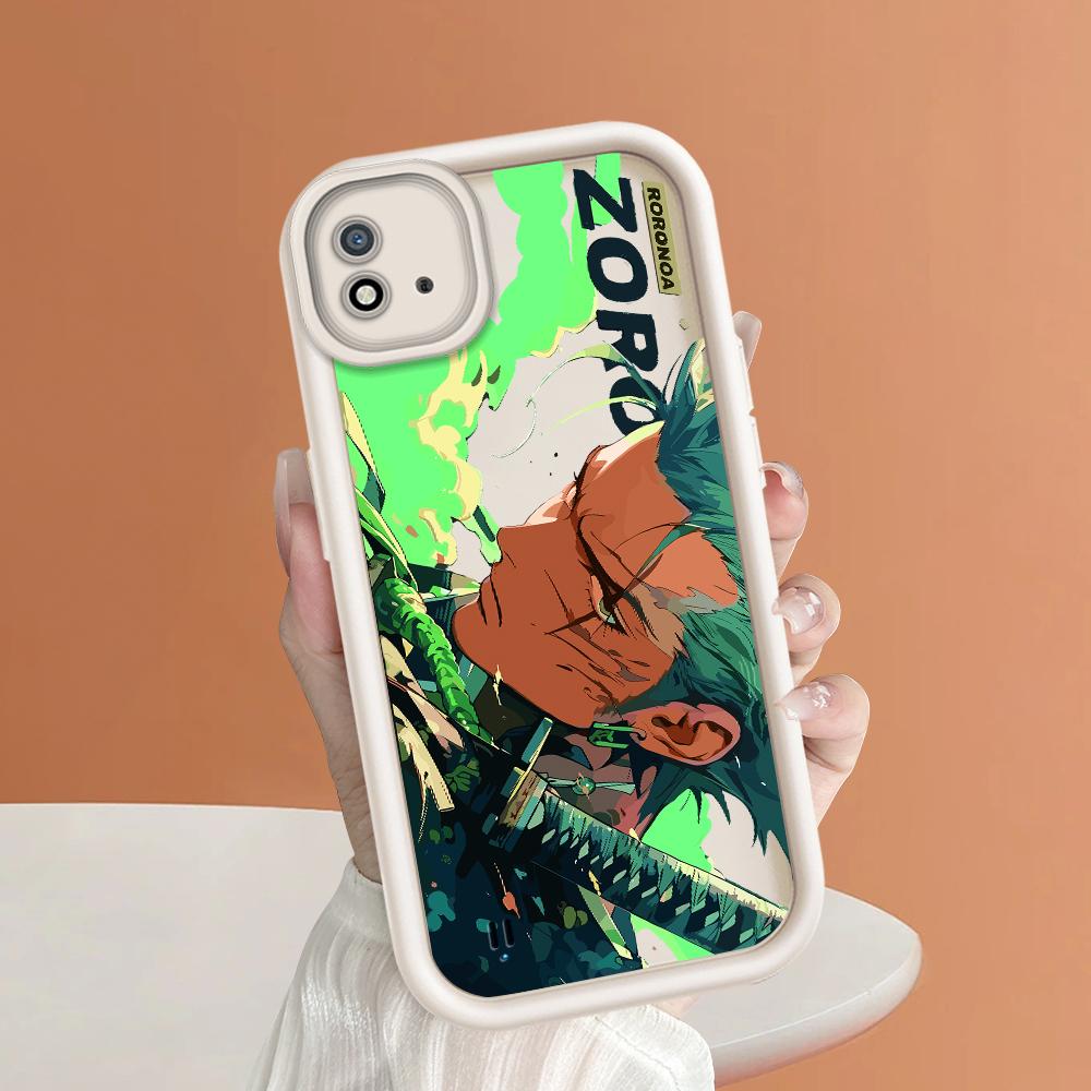 Soft Silicone Square Ladder Printing Pattern Phone Casing Full Cover Camera Shockproof Protection Rubber Case for OPPO Realme