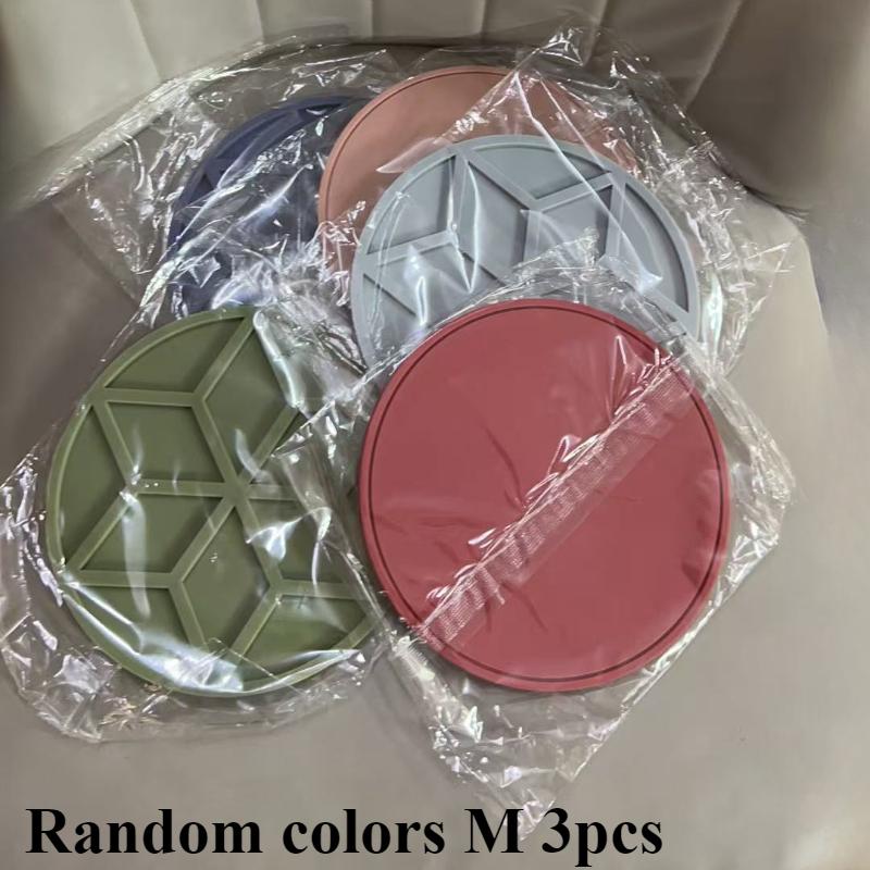 1/3PCS silicone pot mat heat insulation pad silicone high temperature resistant dining table anti-scalding pad round and simple
