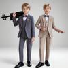 Huwelijkskostuum voor kinderen Herfst 2026 Nieuwe Jongens Gastheer Toespraak Piano-uitvoering Blazers Set 8 tot 12 Jaar Kinderen Verjaardagsfeest Kostuum