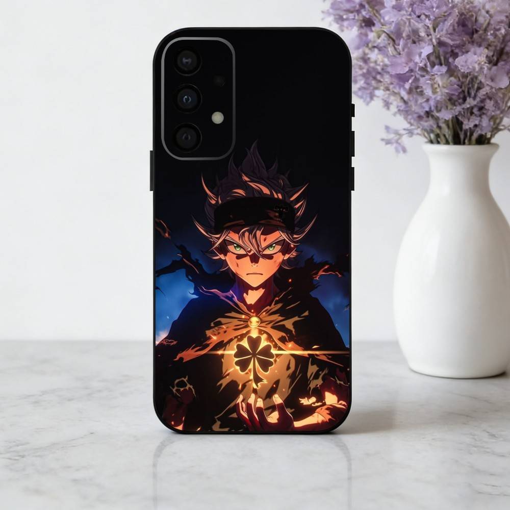 Anime Cool A-Asta B-Black C-Clover  Phone Case For Samsung Galaxy A73,A72,A71,A70,A53,A52,A51,Soft Silicone Black Cover