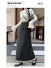 Fluffy Thickened A-Line Wool Skirt for Women - Autumn/Winter 2025, Slimming Mid-Length for Pear Shapes