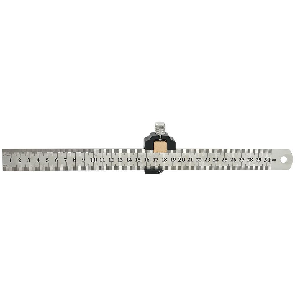 Steel Ruler Positioning Block: Woodworking Straight Edge Guide with Fixing Slider